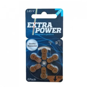 Pilhas Para Aparelho Auditivo - Tamanho 312 - Extra Power - Cartela c/6 unidades