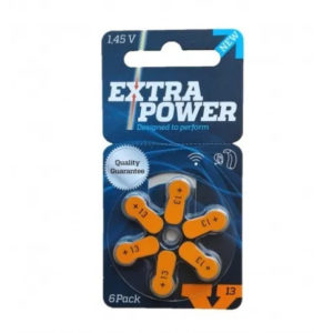 Pilha Para Aparelho Auditivo - Tamanho 13 -  Extra Power - Cartela c/ 6 Unidades
