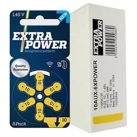 Pilha Para Aparelho Auditivo - Tamanho 10 - Extra Power - Caixa c/ 10 Cartelas