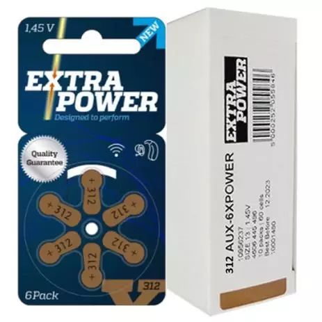 Pilhas Para Aparelho Auditivo - Tamanho 312 - Extra Power - Caixa c/10 cartelas